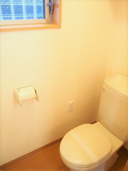 コーポサンレイクⅢ 十分な広さのトイレ。コンセント、棚もあります。
