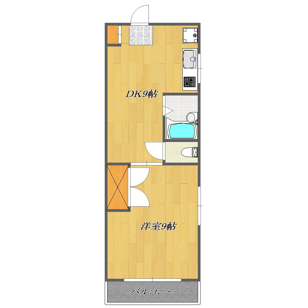 ケンハーバー 広い間取りの１ＤＫ。シェア・２人入居・子供もＯＫ