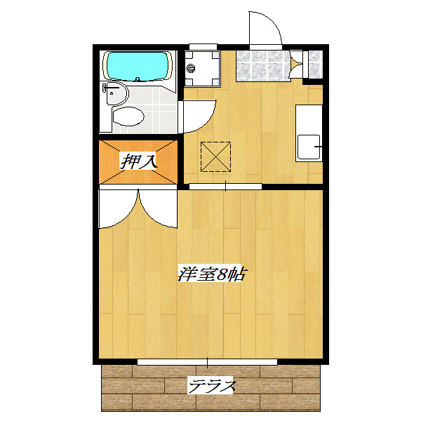 ユートピアⅠ コンパクトな間取りですが8帖もありますのでゆったり生活出来ます。