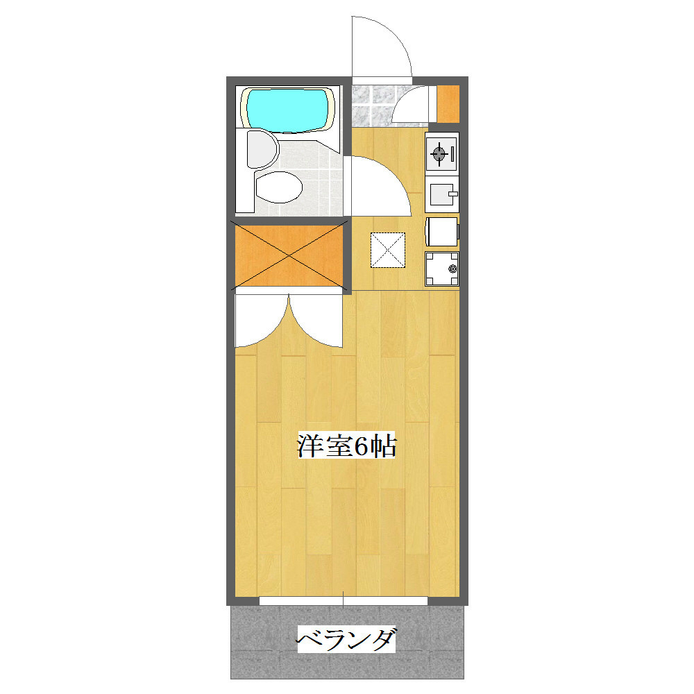 ユートピアⅡ ６帖ですが扉がありませんので広さを感じます。住みやすいですよ！
