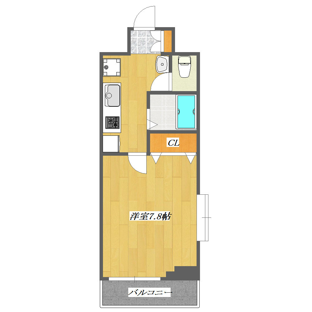 第９コーポマキ お部屋は広めの８帖弱です。