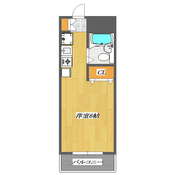 コーポみよし 洋室6帖でしっかり収納ついてます。
