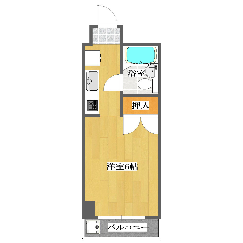 マンションビビット ゆったり6帖の洋室です。